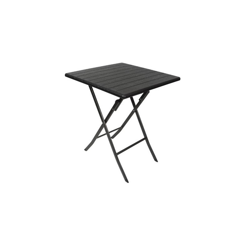 Table pliante aspect bois 180x75 cm noir