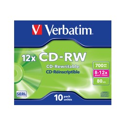 Verbatim CDRW 80mn 8X12x (X10)