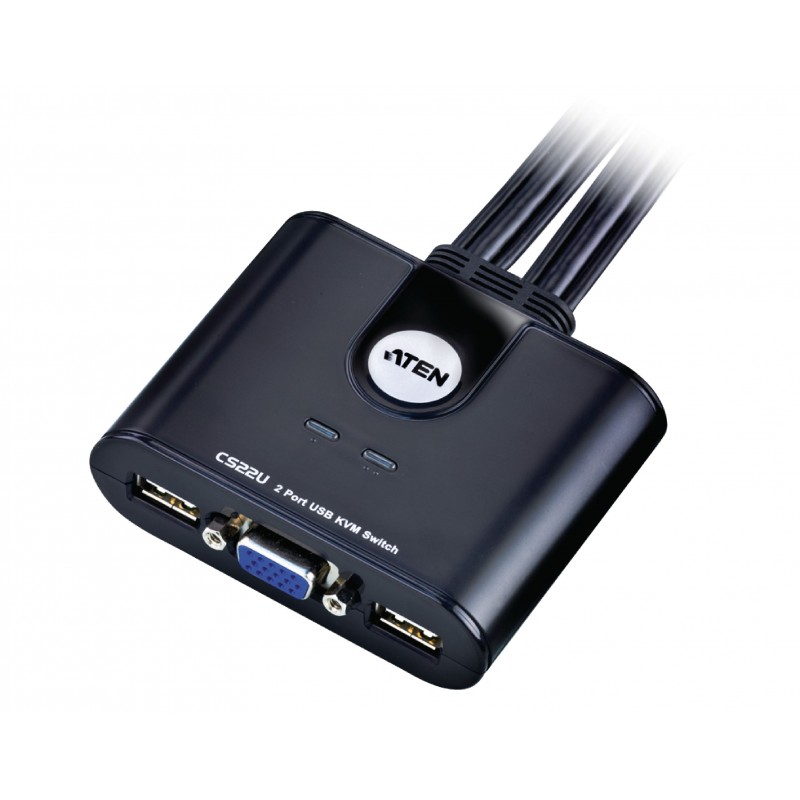 Commutateur KVM à câble VGA USB 2 ports avec sélecteur de port