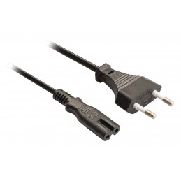 Câble d'alimentation Euro Mâle - IEC-320-C7 1.80 m Noir 