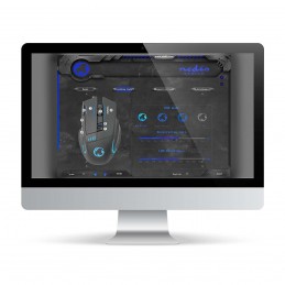 Gaming Xyawul - Souris - ergonomique - pour droitiers - optique - 8 boutons  - filaire - USB - noir