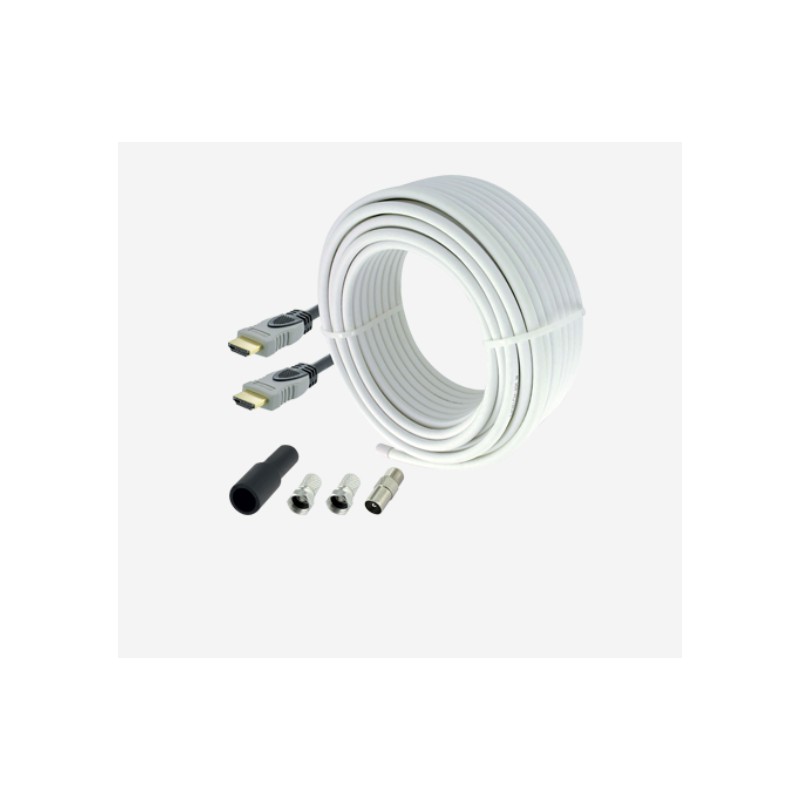 Kit Câble coaxial + HDMI + connectique Satellite/Terrestre
